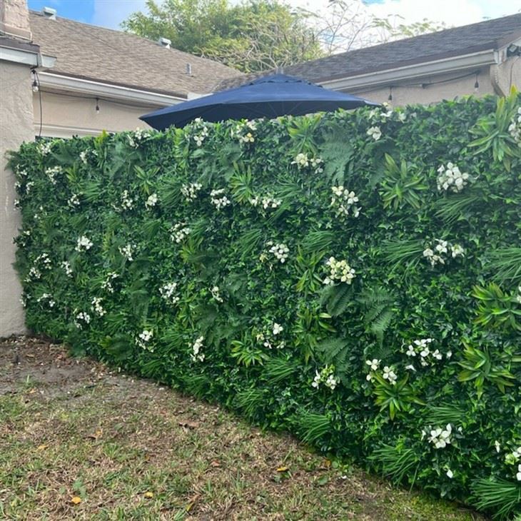 Snowy White Artificial Vertical Garden Green Wall Panel 40×40in 11 SQ FT – UV Resistant – Commercial Grade factory