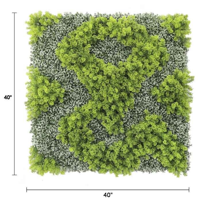 Natural-Green-and-White-Artificial-Moss--Green-Wall-UV-Resistant-40-inch-x-40-inch