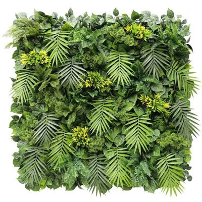 Hawaiian Sunrise Flowering Artificial Vertical Garden Green Wall Panel 40×40in 11 SQ FT – UV Resistant – Commercial Grade