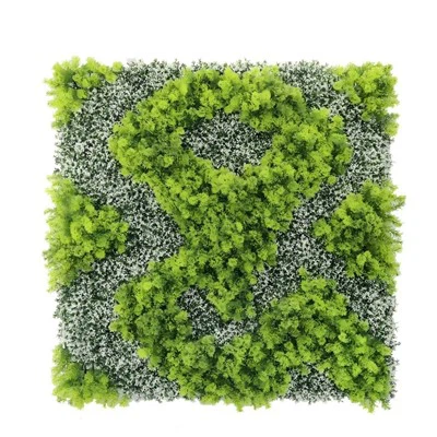 Natural Green And White Moss Artificial Vertical Garden Green Wall Panel 40×40in – UV Resistant – Commercial Grade