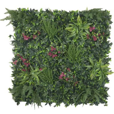 Pink Sensation Artificial Vertical Garden Green Wall Panel 40×40in 11 SQ FT – UV Resistant – Commercial Grade