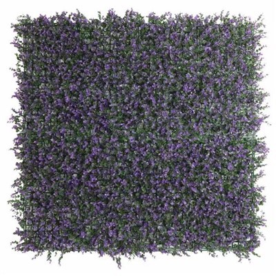 Purple Lavender Foliage Artificial Vertical Garden Green Wall Panel 40×40in 11 SQ FT – UV Resistant – Commercial Grade